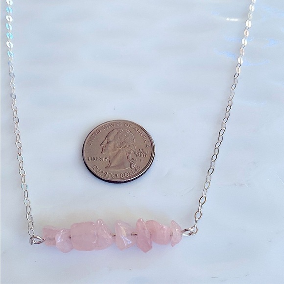 Sterling Silver and Pink Rose Quartz Necklace
18” inches - Picture 5 of 5